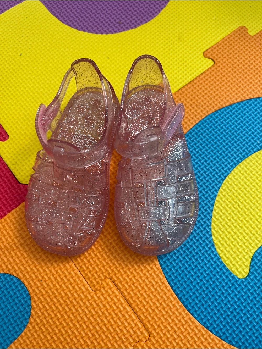 Kids Glitter Jelly Sandals - Pink